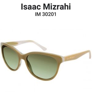 Isaac Mizrahi New York IM 30201 Khaki Full Rim Cat Eye Acetate Sunglasses